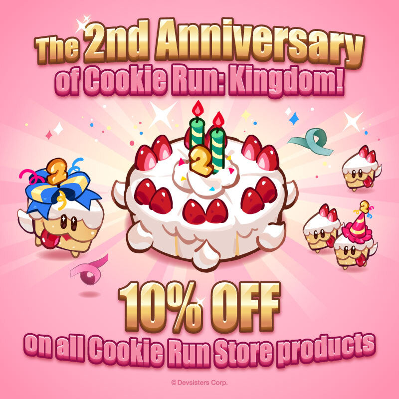 Cookie Run: Kingdom 2nd Anniversary Special 10% OFF on all products!